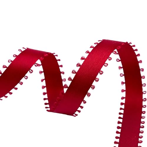 Doppelseitiges Satinband mit Picot-Rand, Kunst und Nähen, für Valentinstag, Hochzeit, Geburtstag, Geschenkverpackung und Party-Dekoration, Rosarot, 1 Rolle Doppelseitiges Satinband mit Picot-Rand, Kunst und Nähen, für Valentinstag, Hochzeit, Geburtstag, Geschenkverpackung und Party-Dekoration, Rosarot, 1 Rolle von LEEMASING