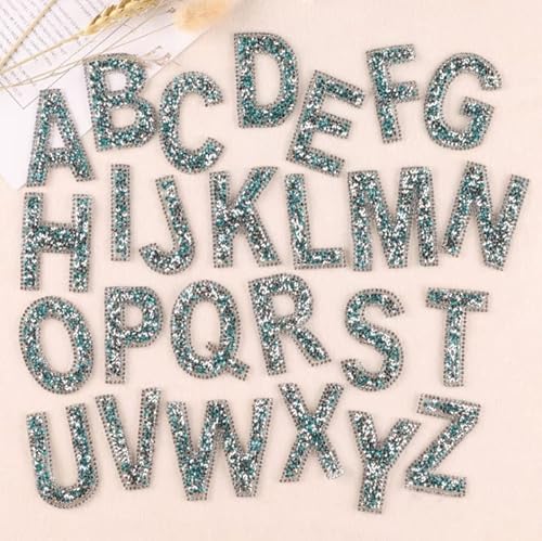 Glitzer-Strass-Alphabet-Buchstaben-Aufkleber, selbstklebend, ABC A-Z, Wörter, Aufkleber für Bastelbedarf, Grün, 26 Stück Glitzer-Strass-Alphabet-Buchstaben-Aufkleber, selbstklebend, ABC A-Z, Wörter, Aufkleber für Bastelbedarf, Grün, 26 Stück von LEEMASING