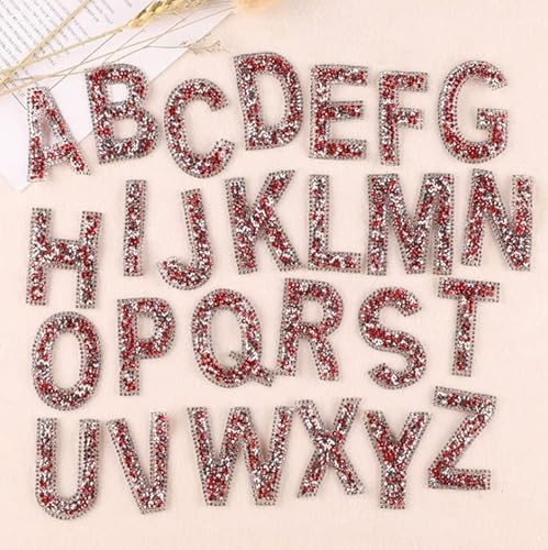 Glitzer-Strass-Alphabet-Buchstaben-Aufkleber, selbstklebend, ABC A-Z, Wörter, Aufkleber für Bastelbedarf, Rot, 26 Stück Glitzer-Strass-Alphabet-Buchstaben-Aufkleber, selbstklebend, ABC A-Z, Wörter, Aufkleber für Bastelbedarf, Rot, 26 Stück von LEEMASING