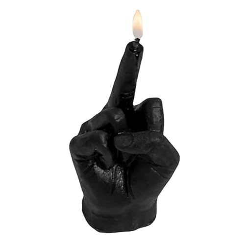 Kreative Mittelfingerförmige Geste Duftkerzen Nische Lustige Witzige Geschenke für Festival Hochzeit Requisiten und Einweihungsparty (Schwarz) von LEEMASING