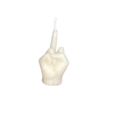 Kreative Mittelfingerförmige Geste Duftkerzen Nische Lustige Witzige Geschenke für Festival Hochzeit Requisiten und Einweihungsparty (Weiß) von LEEMASING