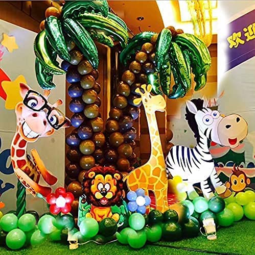 LEEMASING 8 Stück magische Palmenblätter, Geburtstagsparty-Geschirr, Dekoration, Luftballons, Geschenke für Geburtstag, Hochzeit, Babyparty, Hawaii, Luau, Party-Dekorationen (grün) von LEEMASING