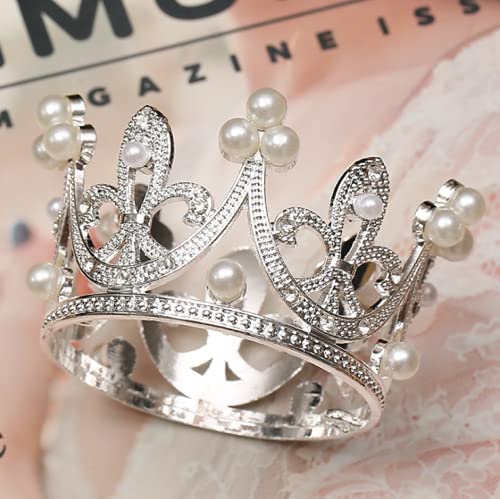 Mini-Krone, Torte, Topper, Diadem, kleine Cupcakes, Krone, für Babyparty, Geburtstag, Hochzeit, Weihnachten, Prinzessin, Thema, Party, Dekoration für Neugeborene, Foto (Silber) von LEEMASING