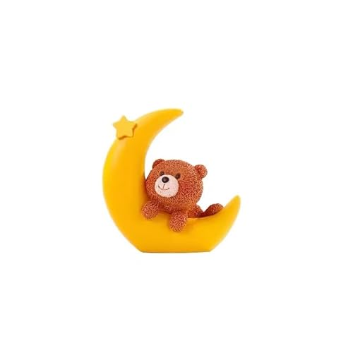 Mini-Tortenaufsatz, Motiv: Bär und Mond, leicht, Ornament, Heimdekoration, Geschenk für Kinder, Jungen, Mädchen, Geburtstag, Party, Babyparty, Hochzeit, Motto-Babybedarf (C) von LEEMASING