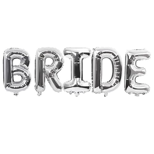 Riesiger Brautbrief-Ballon für Hochzeit, Brautparty, Verlobung, Zukünftige Braut, Party-Dekorationen und Zubehör, 101,6 cm (Silber) von LEEMASING