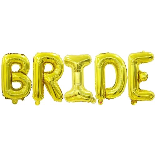 Riesiger Brautbriefballon für Hochzeit, Hochzeit, Hochzeit, Brautparty, Verlobung, zukünftige Braut, Party-Dekorationen und Zubehör, 101,6 cm, goldfarben Riesiger Brautbriefballon für Hochzeit, Hochzeit, Hochzeit, Brautparty, Verlobung, zukünftige Braut, Party-Dekorationen und Zubehör, 101,6 cm, goldfarben von LEEMASING