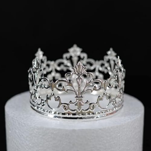 Vintage Prinzessin Krone Kuchen Topper Dekoration für Party Hochzeit Babyparty für Geburtstag Party Hochzeit Hochzeit Kuchen Baby Shower Geburtstag Kuchen Dekoration (Silber) von LEEMASING