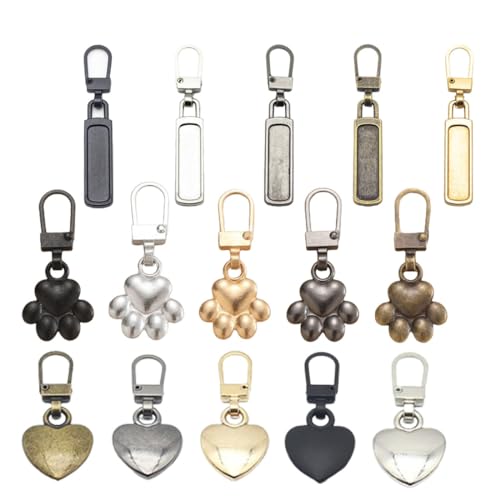 LEEQ 15pcs Reißverschluss Zipper - Bärenform und Katzenkrallen Metall-Reißverschluss Zipper, abnehmbare Universal-Reißverschluss Zipper, Reißverschluss-Reparaturzubehör, für Jacken Hosen Gepäck LEEQ 15pcs Reißverschluss Zipper - Bärenform und Katzenkrallen Metall-Reißverschluss Zipper, abnehmbare Universal-Reißverschluss Zipper, Reißverschluss-Reparaturzubehör, für Jacken Hosen Gepäck von LEEQ