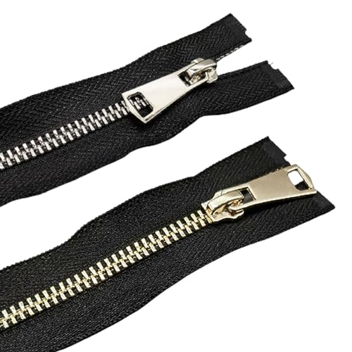 LEEQ 60 cm #5 Reißverschluss Metall Reißverschluß teilbar Reissverschluss für Jacken Mantel Koffer Tasche Diy Nähen Craft - 2 PCS von LEEQ