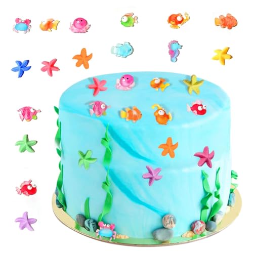LEEQ Meerestiere Miniatur Deko - 16pcs Torte Dekoration Ozean Mikrolandschaft Tropischer Fisch Krabbe Clownfisch Seestern Harz DIY Zubehör für Strand Hawaiisch Thema Geburtstag Party LEEQ Meerestiere Miniatur Deko - 16pcs Torte Dekoration Ozean Mikrolandschaft Tropischer Fisch Krabbe Clownfisch Seestern Harz DIY Zubehör für Strand Hawaiisch Thema Geburtstag Party von LEEQ