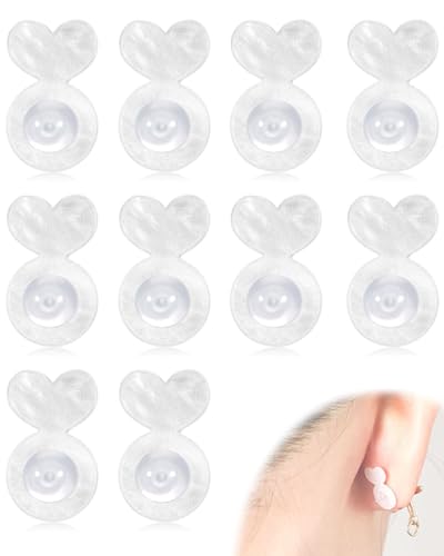 LEEQ Ohrringheber Damen - 6 Paar Silikon Herz Ohrring Aufzüge Einstellbare Ohrringheber für Schwere Ohrringe, Earring Backs Ohrstecker Verschluss Damen Ohrring Lifters zum Anheben von Ohrläppchen von LEEQ