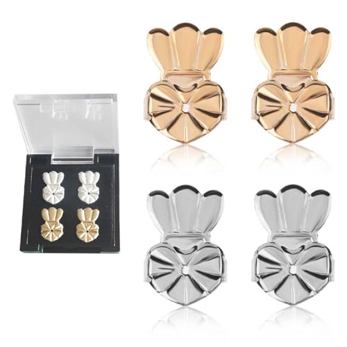 LEEQ Ohrringheber Einstellbare Ohrring Lifter - 2 Paar Hypoallergen Ohrläppchen Heber für Earring Backs Ohrring Zubehör, Ziemlich Damen Ohrring-Verschlüsse Lifters(Gold,Silber) von LEEQ