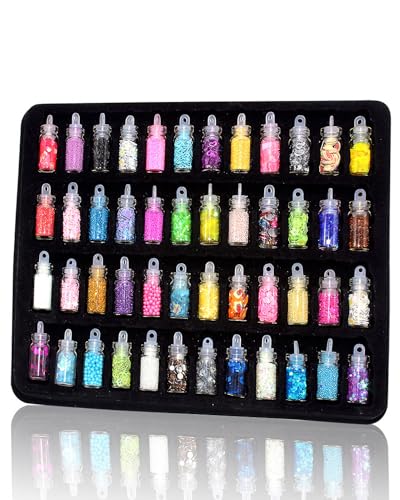 LEEQBCR 48 Farben Mini Glitter Set, Chunky Glitter für Makeup, Karten, Nail Art, Party, DIY, Musikfestival LEEQBCR 48 Farben Mini Glitter Set, Chunky Glitter für Makeup, Karten, Nail Art, Party, DIY, Musikfestival von LEEQBCR