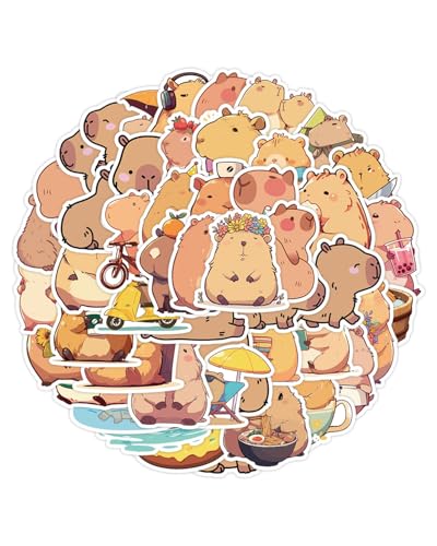 LEEQBCR 50 Stück Reflektierend Capybara Aufkleber Kawaii Wasserfeste Aufkleber Set, Anime Anwendbar für Erwachsene und Kinder Skateboard Süßer Sticker,Gepäck,Wasserbecher Aesthetic LEEQBCR 50 Stück Reflektierend Capybara Aufkleber Kawaii Wasserfeste Aufkleber Set, Anime Anwendbar für Erwachsene und Kinder Skateboard Süßer Sticker,Gepäck,Wasserbecher Aesthetic von LEEQBCR