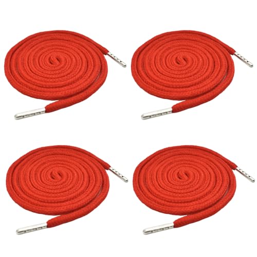 LEEWYOU 4 Stück Kordel für Jogginghose, 130 cm Kordelzug für Hoodie Polyester Band Universal Kordelenden Metall Ersatz-Saiten für Jacken Sweat Shirt Shorts Sporthosen Handtaschen (Rot) von LEEWYOU