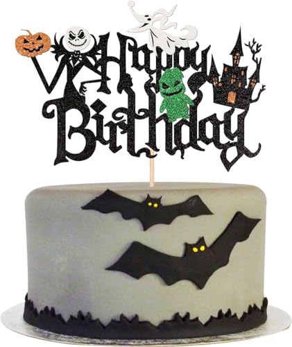 Happy Halloween Tortendeko, Muffins Deko Fledermaus Cupcake Toppers Geburtstag Party Geist Hexe Kürbis Spinne Katze Fledermaus Kind von LEEWYOU