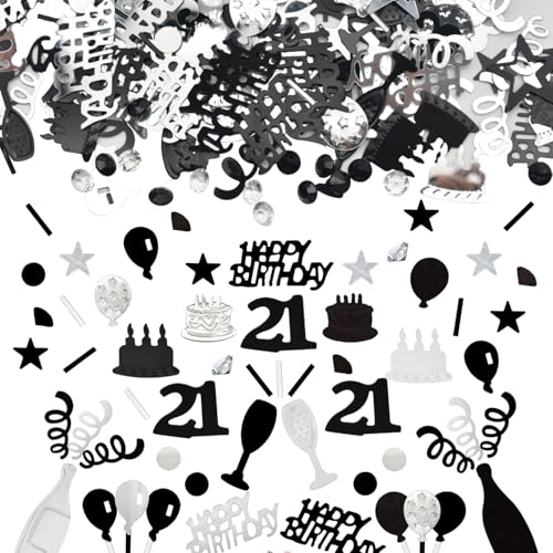 Konfetti 21 Geburtstag Deko, 21 Tischdeko Geburtstagdeko Confetti,Streudeko 21. Deko, Tischdeko 21 Geburtstags, Konfettiis Streudeko Geburtstages Schwarz und Silber Konfetties 21 Frauen Männer Konfetti 21 Geburtstag Deko, 21 Tischdeko Geburtstagdeko Confetti,Streudeko 21. Deko, Tischdeko 21 Geburtstags, Konfettiis Streudeko Geburtstages Schwarz und Silber Konfetties 21 Frauen Männer von LEEWYOU