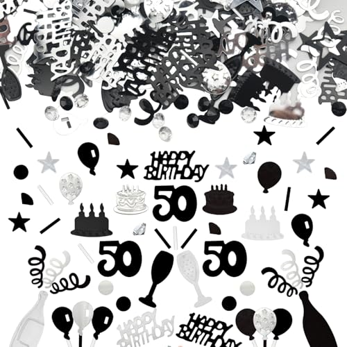 Konfetti 50 Geburtstag Deko, 50 Tischdeko Geburtstagdeko Confetti,Streudeko 50. Deko, Tischdeko 50 Geburtstags, Konfettiis Streudeko Geburtstages Schwarz und Silber Konfetties 50 Frauen Männer Konfetti 50 Geburtstag Deko, 50 Tischdeko Geburtstagdeko Confetti,Streudeko 50. Deko, Tischdeko 50 Geburtstags, Konfettiis Streudeko Geburtstages Schwarz und Silber Konfetties 50 Frauen Männer von LEEWYOU