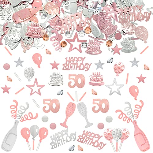 Konfetti 50 Geburtstag Deko, 50 Tischdeko Geburtstag Confetti,Streudeko 50. Geburtstag Deko, Tischdeko 50 Geburtstag, Konfetti Streudeko Geburtstag Rosegold,Glitzer Konfetti 50 Frauen Männer von LEEWYOU