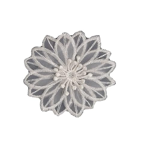 Gestickte Appliqué Nähen von Spitzen-Stickerei-Applikationen, transparente Blumen-Schleifen-Applikation for Selbermachen auf Kleidung von LEEYDZJN