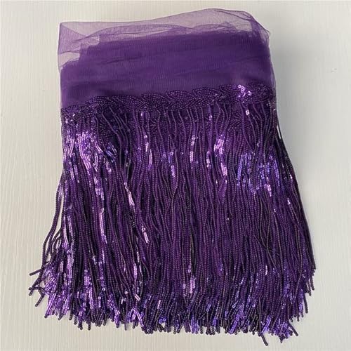 LEEYOX Pailletten Trim Fringe 30cm breit, 5-10yards/lot, Purple, Perle und Polyester, Art Deko, Festivals, Parties, Performances LEEYOX Pailletten Trim Fringe 30cm breit, 5-10yards/lot, Purple, Perle und Polyester, Art Deko, Festivals, Parties, Performances von LEEYOX