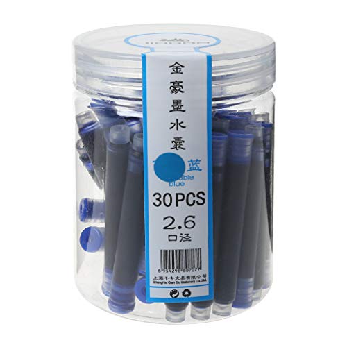 Jinhao Universal Tintenpatronen für Füllfederhalter, 2,6 mm, Schwarz/Blau, 30 Stück app.5cm/1.97in 01 von LEEleegang