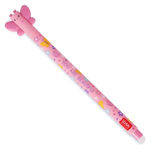 LEGAMI Butterfly - Radierbarer Gelschreiber, Kugel am Ende zum Entfernen der Tinte, ohne das Blatt abzunutzen - Pinke Tinte, temperaturempfindliche Tinte, 0,7 mm Durchmesser der Spitze - LEGAMI Butterfly - Radierbarer Gelschreiber, Kugel am Ende zum Entfernen der Tinte, ohne das Blatt abzunutzen - Pinke Tinte, temperaturempfindliche Tinte, 0,7 mm Durchmesser der Spitze - von LEGAMI