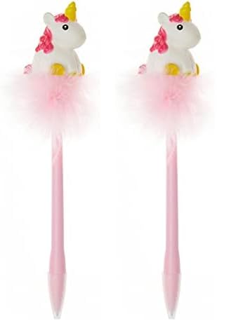 LEGAMI - Kugelschreiber mit leuchtendem Einhorn, Writing is Magic, blaue Tinte, LED-Schreibstift für Kinder und Erwachsene, 0,7 mm Spitze, Unicorn-Thema (Packung mit 2) von LEGAMI