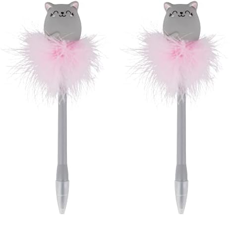 LEGAMI - Kugelschreiber mit leuchtendem Katze, Writing is Magic, blaue Tinte, LED-Schreibstift für Kinder und Erwachsene, 0,7 mm Spitze, Kitty-Thema (Packung mit 2) von LEGAMI