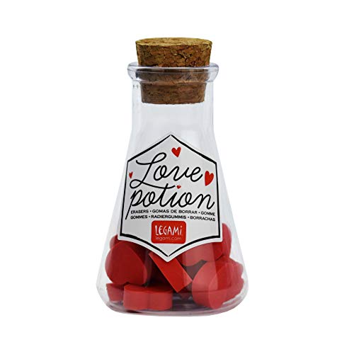 LEGAMI Love Potion - Mini Radiergummi, Rot, Gummi, 7 cm x 4 cm, 18 Stück von LEGAMI