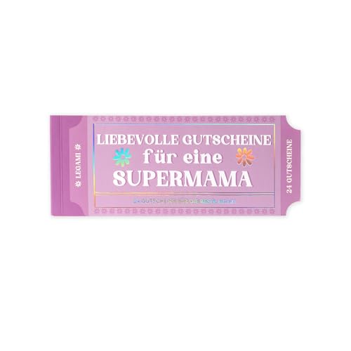 Legami - Block mit 24 Gutscheinen für Mütter in deutcher Sprache, mit Aktivitäten für die Familie, Coupons mit Perforation zum Abreißen, Geschenkidee, Thema Mutter, 20,3 x 8,4 cm von LEGAMI