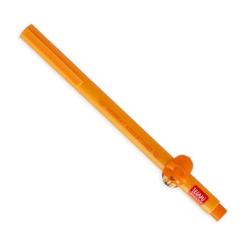Legami - Gelschreiber mit dekorativem Tier - Lovely Friends, Tiger-Thema, nicht rollend, orange Tinte, entfernbares und wieder kombinierbares Tier, 0,5 mm Spitze Legami - Gelschreiber mit dekorativem Tier - Lovely Friends, Tiger-Thema, nicht rollend, orange Tinte, entfernbares und wieder kombinierbares Tier, 0,5 mm Spitze von LEGAMI