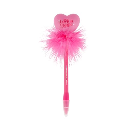 Legami - Kugelschreiber mit hellem Herz, Love is Magic, Rosa Tinte, LED-Stift zum Schreiben für Kinder und Erwachsene, Spitze 0,7 mm, Herz von LEGAMI