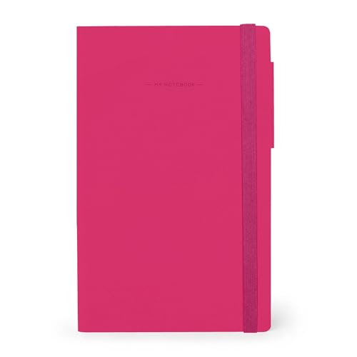 Legami - My Notebook, 6 mm liniertes Notizbuch, Raspberry, Medium, FSC-zertifiziertes Papier, 192 Seiten, Softcover, elastischer Verschluss, 13 x 21 cm von LEGAMI