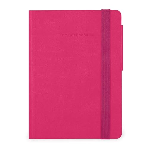 Legami - My Notebook, 6 mm liniertes Notizbuch, Raspberry, Small, FSC-zertifiziertes Papier, 192 Seiten, Softcover, elastischer Verschluss, 9.5 x 13.5 cm von LEGAMI