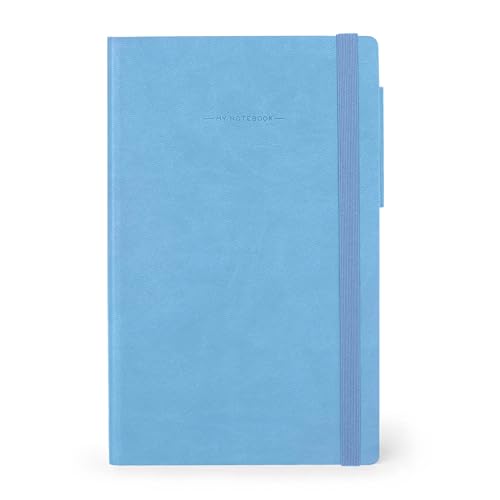 Legami - My Notebook, 6 mm liniertes Notizbuch, Retro Blue, Large, FSC-zertifiziertes Papier, 192 Seiten, Softcover, elastischer Verschluss, 17 x 24 cm von LEGAMI