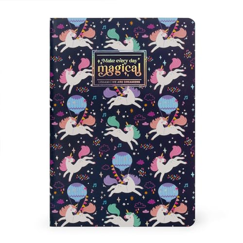 Legami - Notizbuch, liniert, Medium, A5, 14,2 x 21 cm, Notizheft mit Linien, aus FSC-zertifiziertem Papier, Motiv Unicorn Legami - Notizbuch, liniert, Medium, A5, 14,2 x 21 cm, Notizheft mit Linien, aus FSC-zertifiziertem Papier, Motiv Unicorn von LEGAMI