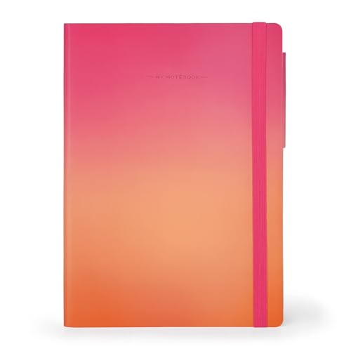 Legami - Notizbuch liniert, My Notebook Large aus elfenbeinfarbenem Papier, 90 g/m², 192 Seiten, weicher Einband, Gummibandverschluss, Größe 17 x 24 cm, Golden Hour von LEGAMI