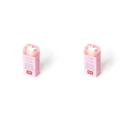 Legami - Parfümierter Gummi, Jelly Friends, 2,2 x 5 cm, Einhorn-Thema, Aroma Zuckergarn, weiches und sauberes Löschen (Packung mit 2) von LEGAMI