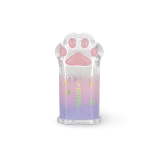 Legami - Spitzer mit Behälter Meow, Anspitzer in Katzenpfotenform, transparent mit Glitzerdetails, aus PS von LEGAMI