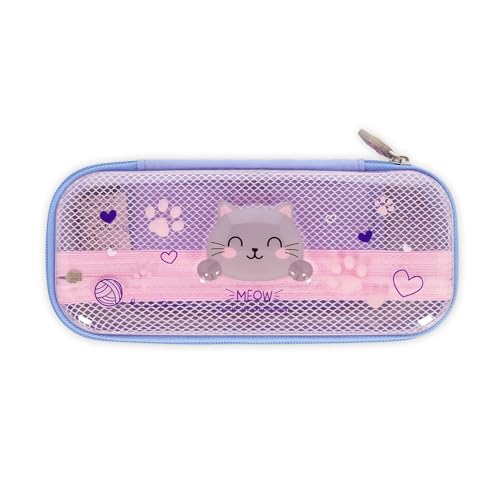 Legami - Wonderwow Federmäppchen, Kitty Motiv,2 Fächer und Stifthalter innen, Innenfach mit Netzstoff, Reißverschluss, 23 x 11 x 5 cm Legami - Wonderwow Federmäppchen, Kitty Motiv,2 Fächer und Stifthalter innen, Innenfach mit Netzstoff, Reißverschluss, 23 x 11 x 5 cm von LEGAMI