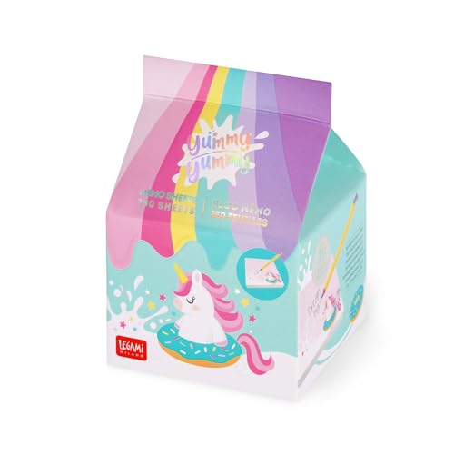 Legami - Yummy Yummy Memoblock, Notizblock mit 250 abnehmbaren Blättern, FSC-zertifiziertem Papier, Größe 7 x 10 x 7 cm, Memo-Pad mit rosa Blättern, Einhorn Legami - Yummy Yummy Memoblock, Notizblock mit 250 abnehmbaren Blättern, FSC-zertifiziertem Papier, Größe 7 x 10 x 7 cm, Memo-Pad mit rosa Blättern, Einhorn von LEGAMI