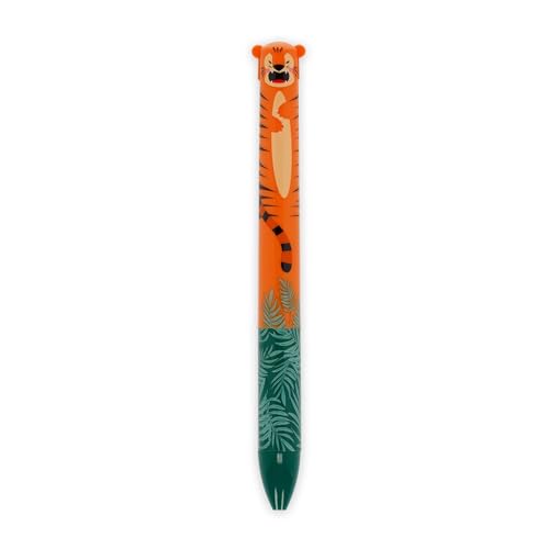 Legami - Zweifarbig, Tiger Motiv, blaue und orange Tinte, Click&Clack Stift, Ideal für Schule Büro Zuhause, Zweifarbig, 1 mm Spitzendurchmesser Legami - Zweifarbig, Tiger Motiv, blaue und orange Tinte, Click&Clack Stift, Ideal für Schule Büro Zuhause, Zweifarbig, 1 mm Spitzendurchmesser von LEGAMI