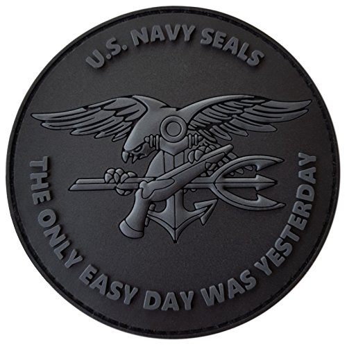 All Black ACU US Navy Seals The Only Easy Day Was Yesterday DEVGRU Subdued Morale PVC Fastener Patch von LEGEEON