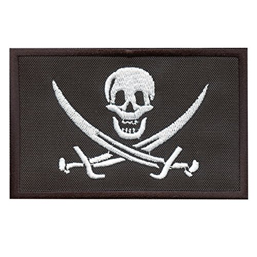 Calico Jack Skull Pirate Jolly Roger Morale Tactical ISAF Embroidery Fastener Patch von LEGEEON