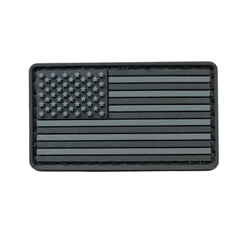 LEGEEON Blackout Mini Small 1x1.75 USA America Flag Subdued Tactical Morale PVC Rubber Touch Fastener von LEGEEON