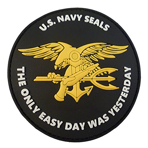 US Navy Seals The Only Easy Day Was Yesterday DEVGRU NSWDG Morale PVC 3D Touch Fastener Patch von LEGEEON