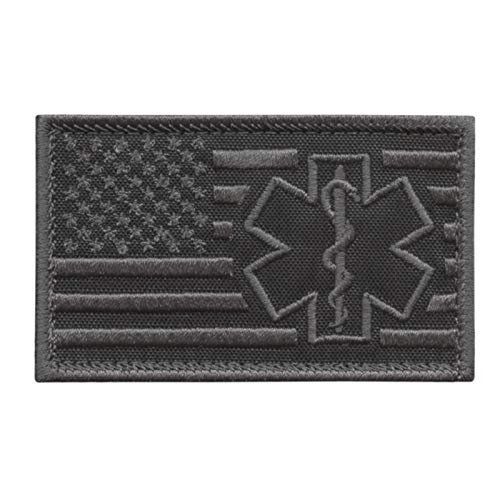LEGEEON USA Flag MED EMS Star of Life Blackout Subdued Medic Paramedic USA Army Tactical Morale Fastener Cap Patch von LEGEEON