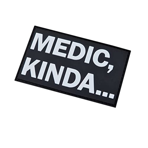 Medic Kinda Funny PVC Patch (Schwarz und Weiß) Klettverschluss Aufnäher Tactical Rubber von LEGEEON