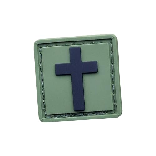 Mini 1x1 Christian Cat Eye PVC Patch (OD Green) Tactical Moral Patch Kompatibel mit Klettverschluss für Rucksäcke, Hüte und MOLLE Gear von LEGEEON